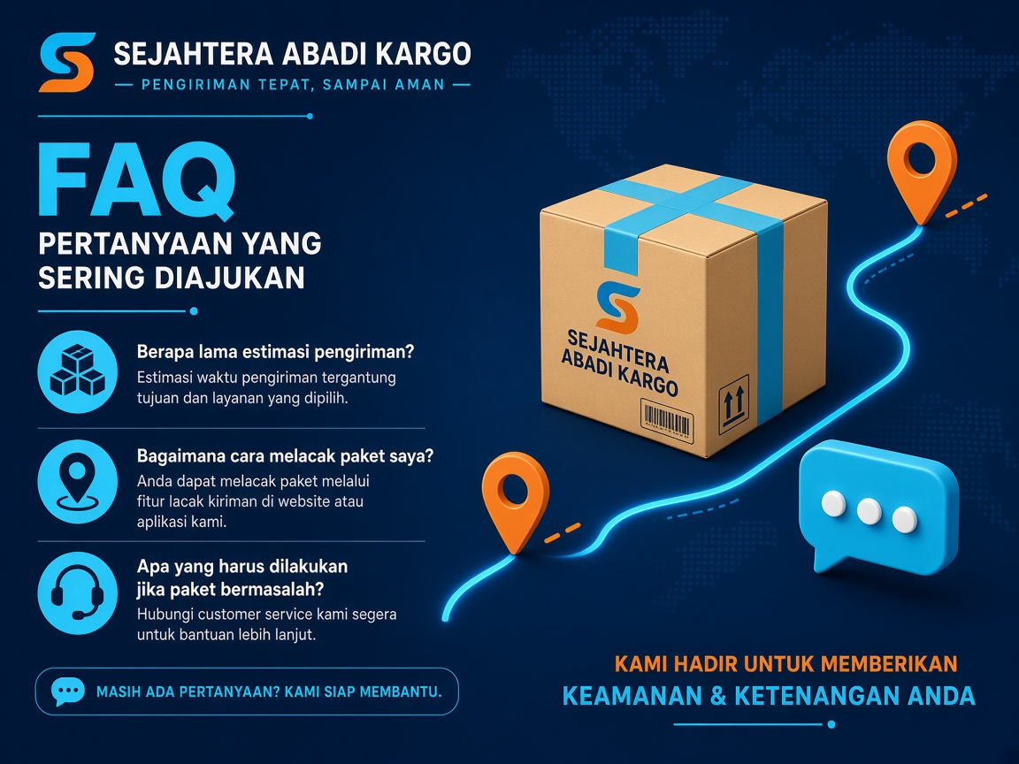 Sejahtera Abadi Kargo ilustrasi paket dan jalur distribusi