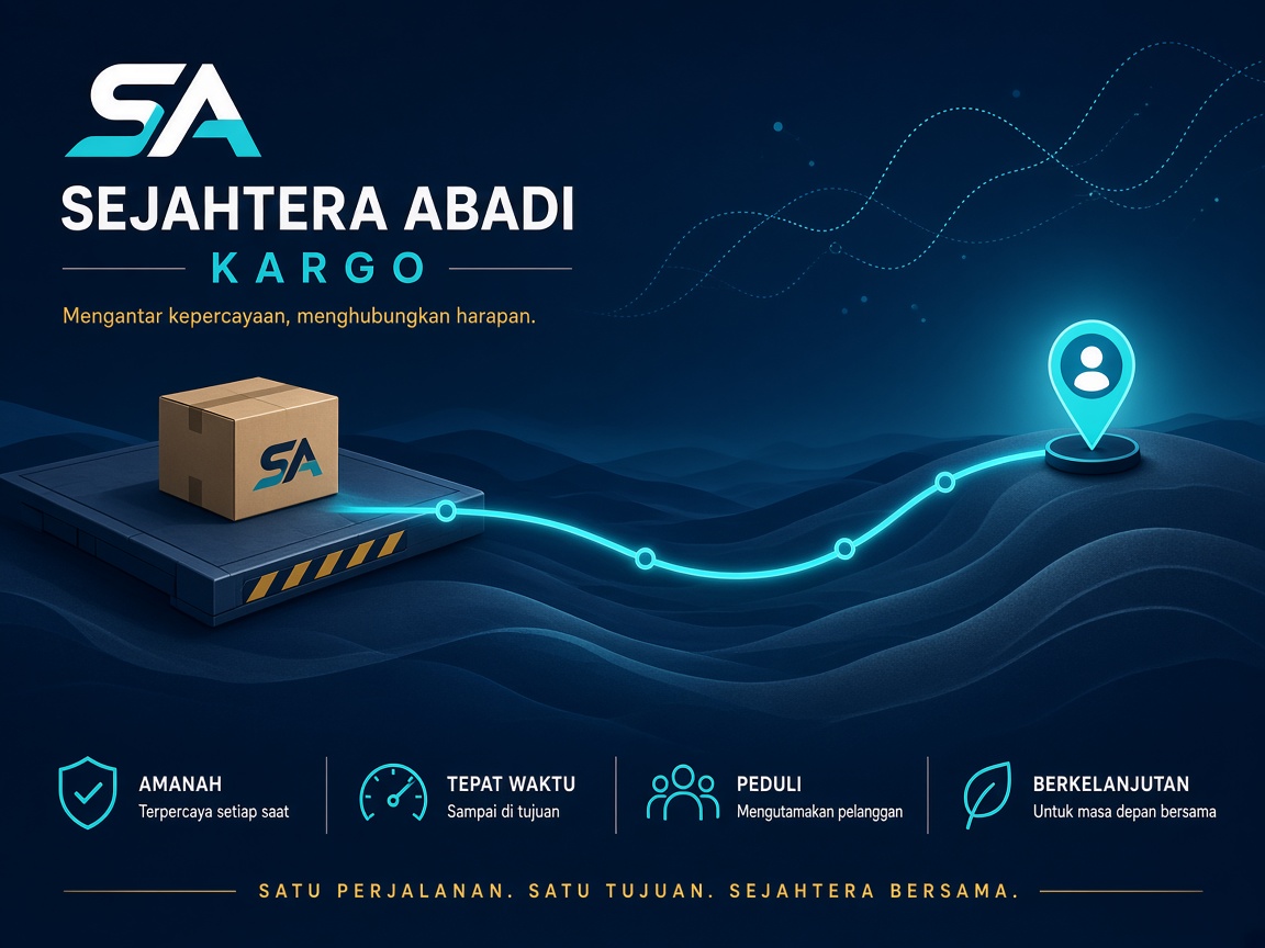 Sejahtera Abadi Kargo ilustrasi perjalanan paket dari titik awal ke tujuan